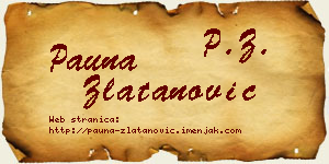 Pauna Zlatanović vizit kartica